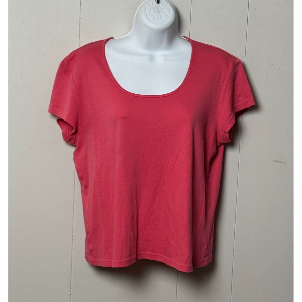 Eagles Eye Women's Pink 100% Pima Cotton Scoop Neck Short Sleeve T-Shirt Size L